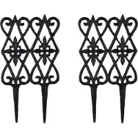 OEM Clôture de jardin - 2 éléments - 36 x 175 cm - clôture basse - décoration - clôture ornementale - fonte - noir