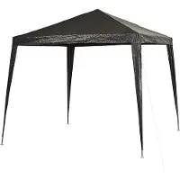 Markenlos Antraciet Prieel - Parasol de festival - 2 m x 2 m - Enveloppe extérieure en PE - Imperméable