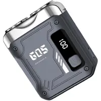 INF Rasoir électrique pour hommes - Rechargeable Type-C, tête détachable lavable, lames inox, autonomie 30-45 minutes Gris