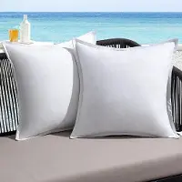 OEM Coussins design en coton imperméables - Lot de 2 housses résistantes aux intempéries pour l'extérieur - 40 x 40 cm Jardin, terrasse, salon, banc, lit, tente, parc