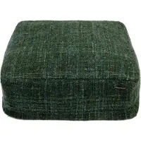OEM Pouf Rootz en coton - Vert forêt - Pouf - Repose-pieds - Coton ultra-doux - 60 cm x 60 cm x 25 cm