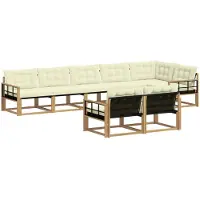 vidaXL Ensemble de salon de jardin 8 pièces, blanc et crème