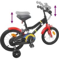 vidaXL Vélo pour enfants 16 pouces, pour les 4-6 ans, noir et rouge