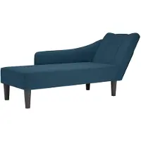 vidaXL Chaise longue avec accoudoir à droite bleu velours
