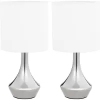 vidaXL Lampes de table 2 pcs. Capteur tactile Blanc E14
