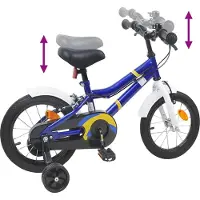 vidaXL Vélo pour enfants 14 pouces, pour les 3-5 ans, bleu et blanc