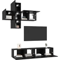 vidaXL Ensemble de 3 meubles TV, matériau en bois, marque