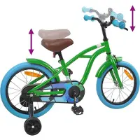 vidaXL Vélo pour enfants 16 pouces, pour les 4-6 ans, vert