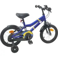 vidaXL Vélo pour enfants 14 pouces, pour les 3-5 ans, bleu et blanc