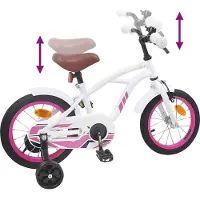 vidaXL Vélo pour enfant 14 pouces, pour les 3-5 ans, blanc