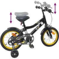vidaXL Vélo pour enfants 16 pouces, pour les 4-6 ans, noir