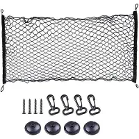 OEM Filet de coffre élastique réglable pour voiture, SUV et camion - Noir avec compartiment de rangement