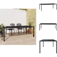 The Living Store Table de jardin anthracite 200x100x72 cm Acier