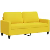 vidaXL Canapé à 2 places Jaune clair 140 cm Tissu