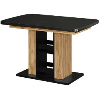 Vicco Table de salle à manger Fenaro Noir/Chêne de force doré 120-160 x 80 cm, Model 59604