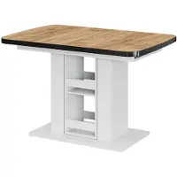 Vicco Table de salle à manger Fenaro Chêne de force doré/Blanc 120-160 x 80 cm, Model 59609
