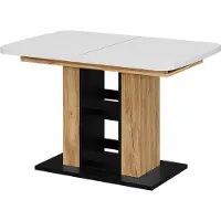 Vicco Table de salle à manger Fenaro Blanc/Chêne de force doré 120-160 x 80 cm, Model 59605