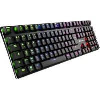 Sharkoon PureWriter RGB, Avec fil, USB, Commutateur mécanique, AZERTY, LED RGB, Noir