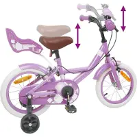 vidaXL Vélo pour enfants 16 pouces, pour les 4-6 ans, violet