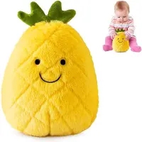 Azomor Peluche ananas 25 cm – Peluche toute douce pour enfants, cadeau idéal pour les garçons et les filles