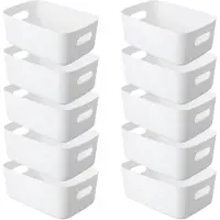OEM Boîte de rangement en plastique Azomor Witte avec poignées pour un rangement efficace 30 x 20 x 12 cm