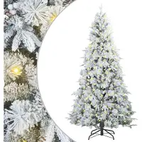 vidaXL Arbre de Noël artificiel pliable Blanc 210 cm PE et PVC
