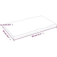 vidaXL Dessus de table bois chêne massif traité bordure assortie