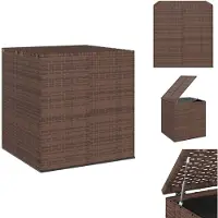 vidaXL Coffre à coussins de jardin PE Rattan 100x97,5x104 cm Marron - Coffres de jardin