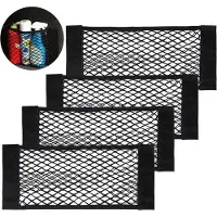 OEM Filets de rangement pour coffre de voiture avec fermetures velcro élastiques - 4 pièces - 25 x 30 x 0,25 cm