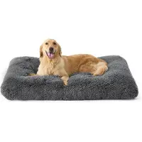 Famanu Lit pour chien XLarge - Matelas en caoutchouc, très grand format, lavable, gris, 104 x 74 x 8 cm