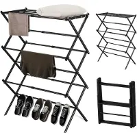 Azomor : étendoir pliable à trois niveaux avec onze barres de séchage en métal