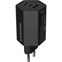 Canyon Chargeur secteur CND-CHAHEX65B, 65 W, 2x USB Type-C, USB-A Noir