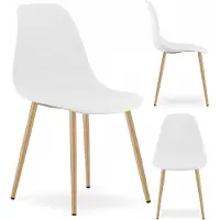 Mufart Chaise - Leobert - Wat - Blanc/Pieds Naturels - 46 X 51 X 84 Cm