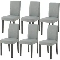 Helloshop26 Lot de 6 chaises de salle à manger gris clair 03_0009898
