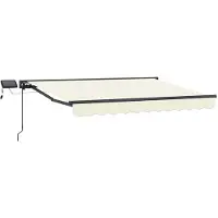 vidaXL Armature de store manuelle avec LED, couleur crème et anthracite, 3 x 2,5 m