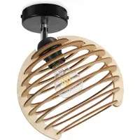 LightHome Applique murale moderne en forme de boule en bois, design LED