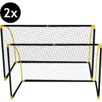 Umbro Lot de 2 cages de football - Cage de football 180 x 91 x 120 cm - Accessoires d'entraînement de football pour l'intérieur et l'extérieur - Noir/Jaune