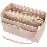 OEM Sac à main beige avec organiseur, fermeture éclair amovible, pour femme