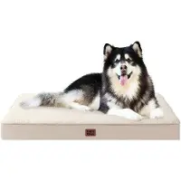 OEM Lit orthopédique pour chien XXL pour grands chiens 120 x 74 x 9 cm, peluche imperméable, matelas pour lit-fauteuil pour chien, poils de chameau