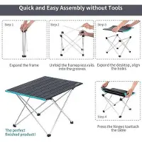 Famanu Table de pique-nique en aluminium pour le camping, pliable, table de balcon, 41 x 34,5 x 29 cm