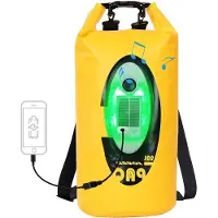 OEM Sac étanche pour enceinte Bluetooth 20 L - Sac à fermeture par enroulement idéal pour le kayak et la randonnée - Sac de sport jaune