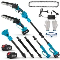 OEM Scie à clôture électrique - Télescopique - 8 pouces - 2 batteries de 4,0 Ah - Sans balais