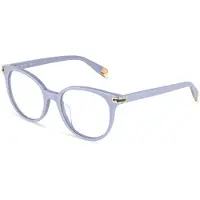 Furla Lunettes de vue - - VFUA97 - Acétate - Bleu (Blu pieno) - Monture ronde 51/18/140