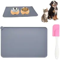 OEM Tapis de repas imperméable en silicone Azomor pour animaux de compagnie, antidérapant et à bords surélevés, 48 x 30 cm