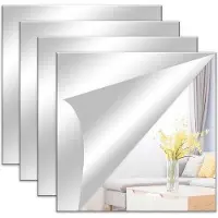 OEM 4 feuilles de miroir autocollantes, miroirs muraux, miroirs autocollants, miroirs autocollants, salle de bains, extérieur.