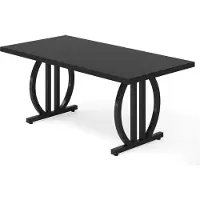 StarTech.com Table à manger - Table à manger rectangulaire pour 8 personnes - Plateau en bois 160 x 80 x 75 cm - Piètement métallique robuste - Design industriel moderne - Noir