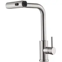 OEM Robinet de cuisine haute pression avec douchette - Acier inoxydable -à une seule poignée - 3 jets d'eau - Robinet de cuisine avec mitigeur - Robinet domestique à eau chaude et froide