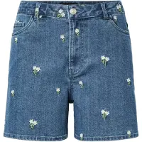 Pieces Jean 'PCFLORA' bleu denim / vert / blanc
