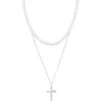 KUZZOI Chaîne argent / blanc perle