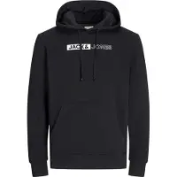 Jack & Jones Plus Sweat-shirt 'JJECorp' noir / blanc